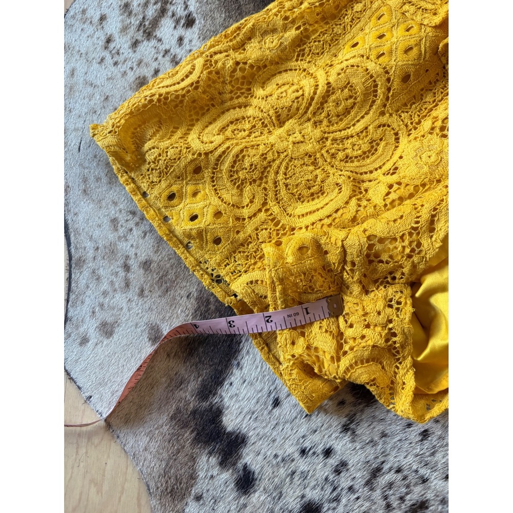 MICHAEL COSTELLO X REVOLVE Tilly eyelet lace romper In Marigold Ruffle Size M - Picture 7 of 9